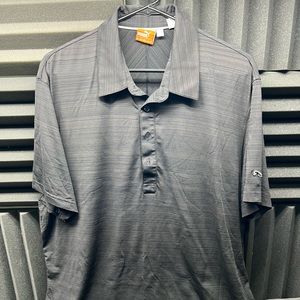 Puma Golf Polo Shirt XL Dry Cell Black / Gray Stripe